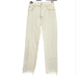 Zara Cream High-Waisted Skinny Jeans Womens US 2